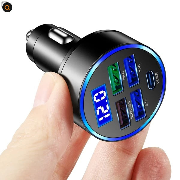 5 USB Port Car's Fast Charger-Adapter