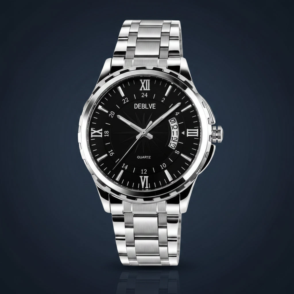 Stainless Steel Luxurious Watch - Men High - Grade Quartz and Waterproof