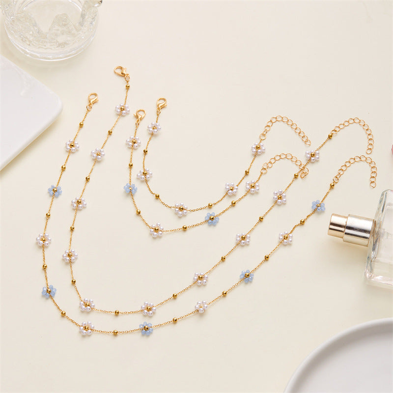 Women's Korean-style Fresh Flower Pearl Bracelet/Necklace