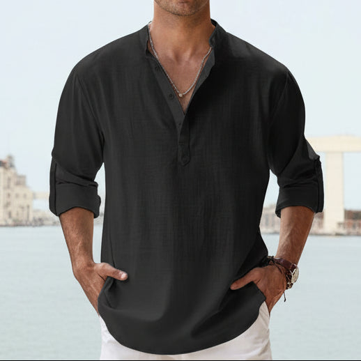 Men's Casual Shirt-Loose-Tops Long Sleeve