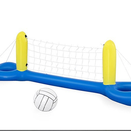 Inflatable pool volleyball set with a ball on a white background