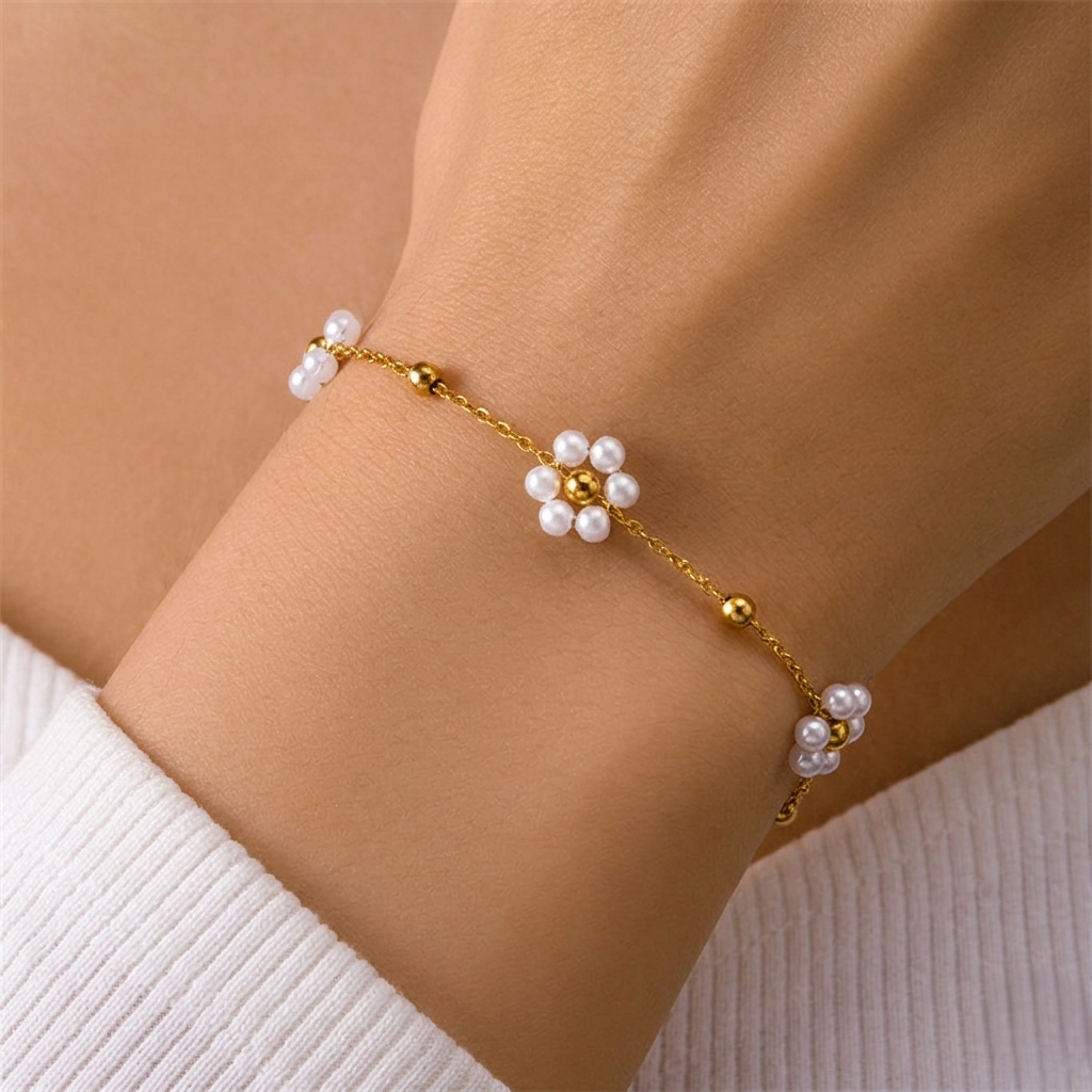 Women's Korean-style Fresh Flower Pearl Bracelet/Necklace