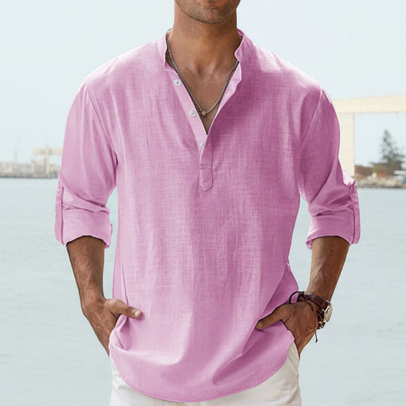 Men's Casual Shirt-Loose-Tops Long Sleeve