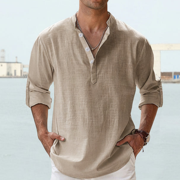 Men's Casual Shirt-Loose-Tops Long Sleeve