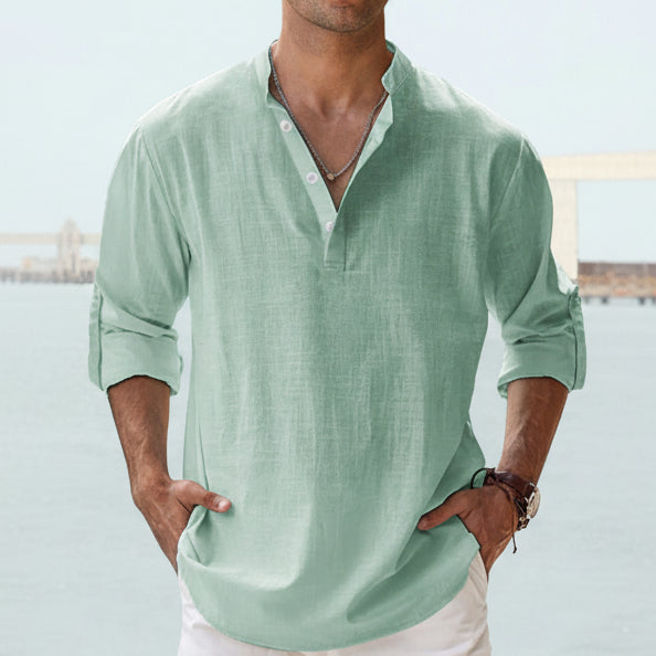 Men's Casual Shirt-Loose-Tops Long Sleeve